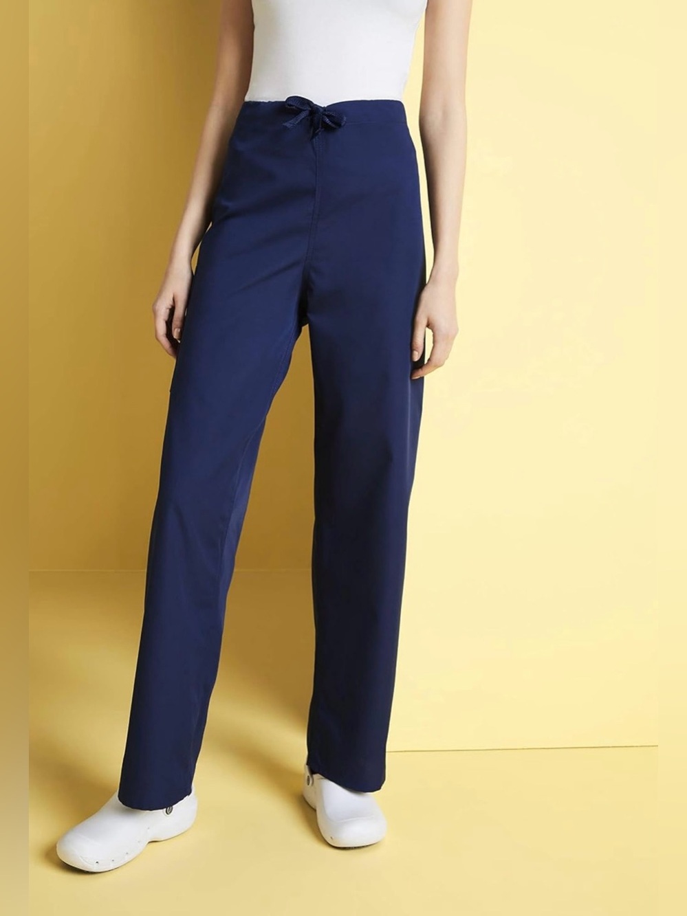 New Cherokee Workwear Unisex Navy Drawstring Straight-Leg Scrub Pants 
Lg Tall